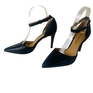 Lucky Brand Size 8M Tukko Genuine Leather Pointed Toe Stiletto Black Heels